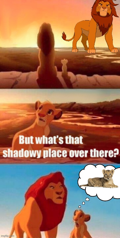 ⫷ↇ | image tagged in memes,simba shadowy place | made w/ Imgflip meme maker