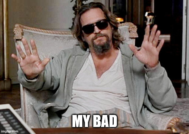 I got this | MY BAD | image tagged in i got this | made w/ Imgflip meme maker