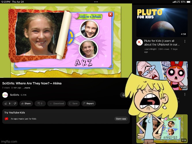Even Lori Loud is Angry | image tagged in youtube,pbs kids,pbs,girls,angry,lori loud | made w/ Imgflip meme maker