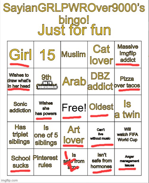 SayianGRLPWROver9000’s bingo | IDK I'M HOMESCHOOLED | image tagged in sayiangrlpwrover9000 s bingo | made w/ Imgflip meme maker