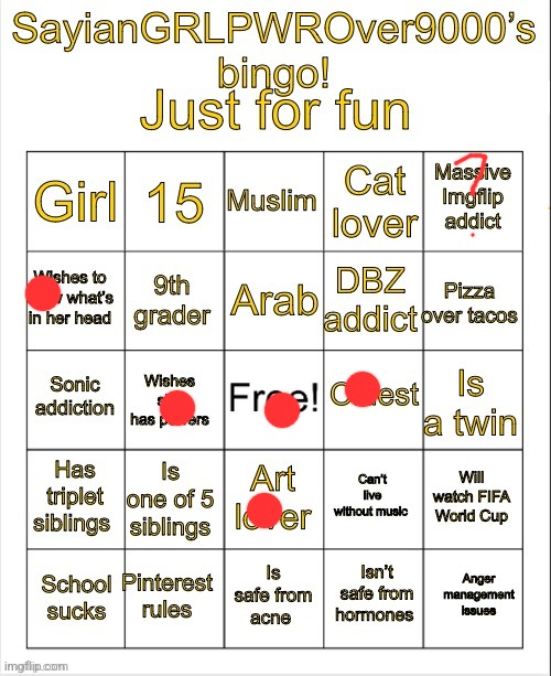 5 CHILDREN IN YOUR FAMILY?!??!? | image tagged in sayiangrlpwrover9000 s bingo | made w/ Imgflip meme maker