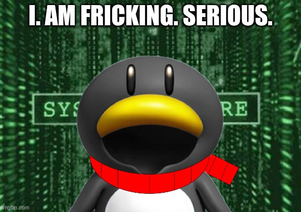THIS IS YOUR ONLY WARNING | I. AM FRICKING. SERIOUS. | image tagged in glitch in the matrix | made w/ Imgflip meme maker