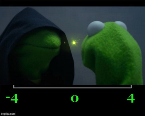 opposites, forever | 0; 4; -4 | image tagged in math,negative,evil kermit,kermit the frog,muppets | made w/ Imgflip meme maker