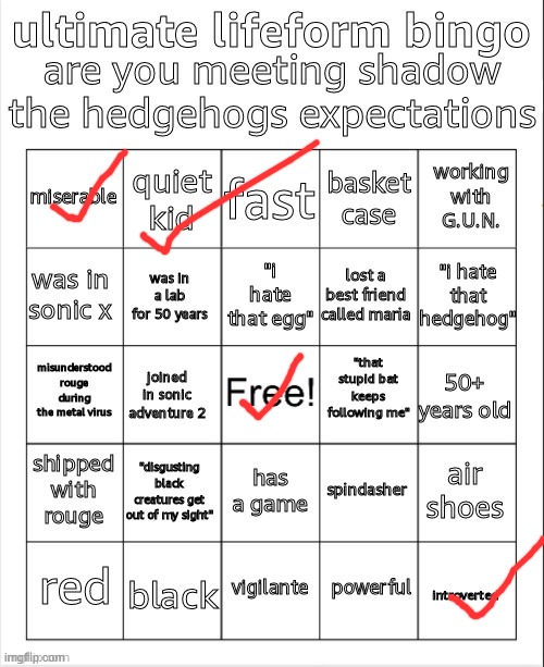 ultimate lifeform bingo by getawax | image tagged in ultimate lifeform bingo by getawax | made w/ Imgflip meme maker