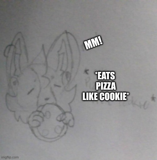 I have ugly hand writing lol | MM! *EATS 
PIZZA
LIKE COOKIE* | made w/ Imgflip meme maker