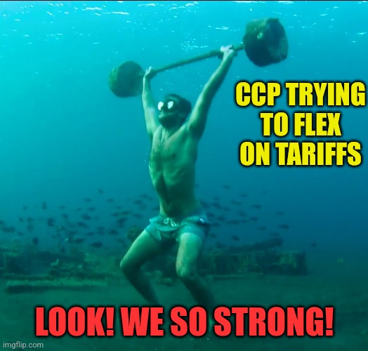 How strong is the CCP? | CCP TRYING TO FLEX ON TARIFFS; LOOK! WE SO STRONG! | made w/ Imgflip meme maker