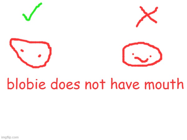 blobie does not have mouth | made w/ Imgflip meme maker