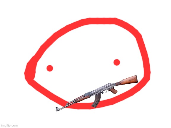 Someone gave the dumbass a gun | image tagged in blank white template | made w/ Imgflip meme maker