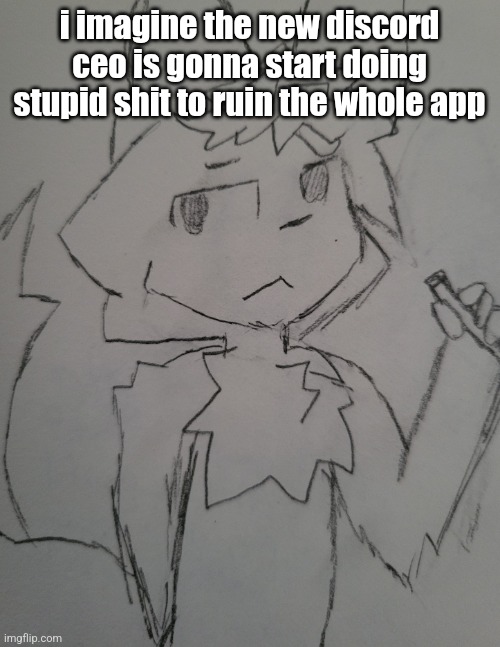 the guy 1 | i imagine the new discord ceo is gonna start doing stupid shit to ruin the whole app | image tagged in the guy 1 | made w/ Imgflip meme maker