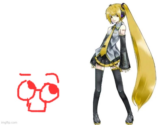 blobie meeting neru (she’s tall) | image tagged in blank white template | made w/ Imgflip meme maker