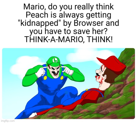 Think mario | image tagged in think mario | made w/ Imgflip meme maker