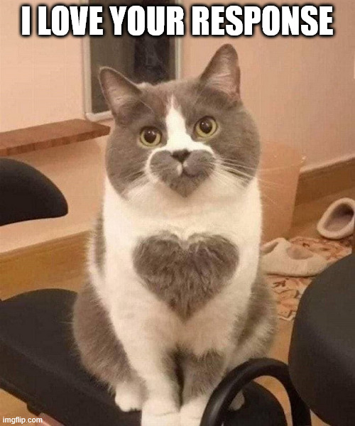 I LOVE YOUR RESPONSE | made w/ Imgflip meme maker