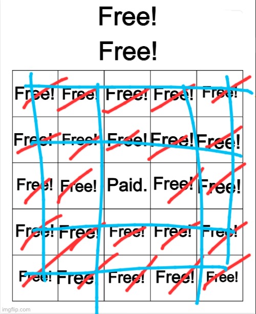 Free! bingo | image tagged in free bingo | made w/ Imgflip meme maker