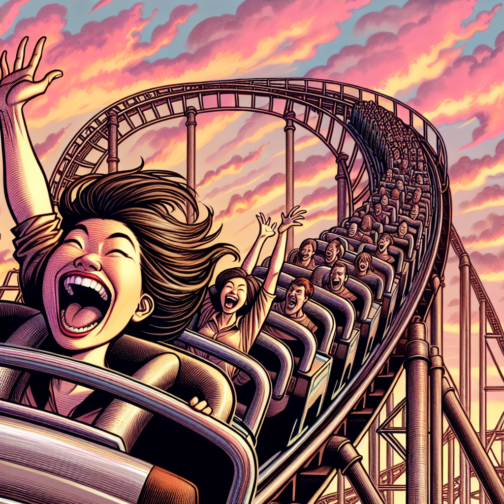 A roller coaster with someone screaming Blank Meme Template