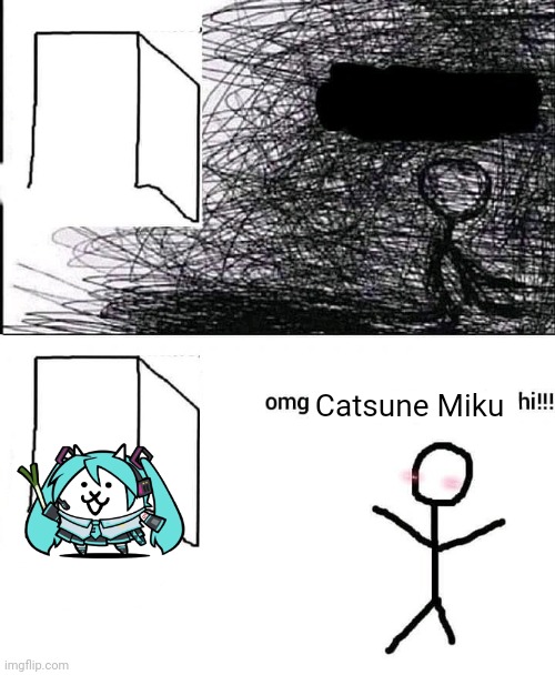 OMG hi | Catsune Miku | image tagged in omg hi | made w/ Imgflip meme maker