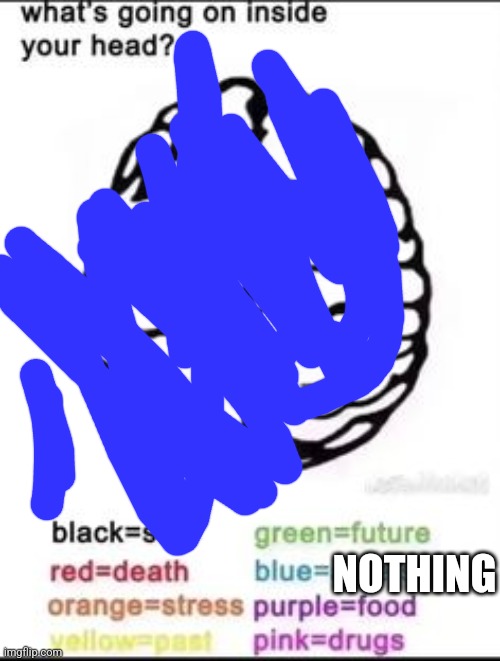 What's going on inside your head? | NOTHING | image tagged in what's going on inside your head | made w/ Imgflip meme maker