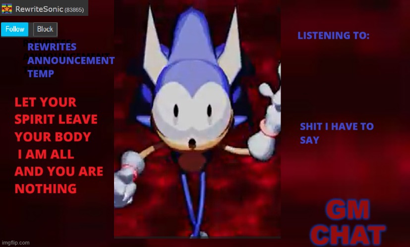 Rewrite annoucement temp | GM CHAT | image tagged in rewrite annoucement temp | made w/ Imgflip meme maker