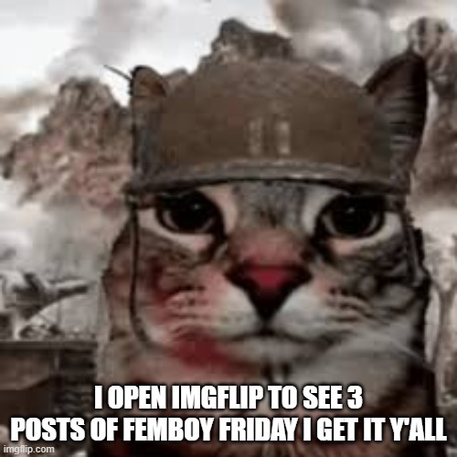 I OPEN IMGFLIP TO SEE 3 POSTS OF FEMBOY FRIDAY I GET IT Y'ALL | made w/ Imgflip meme maker