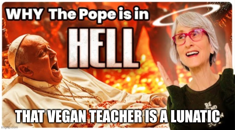 VEGAN TEACHER HAS GONE OUT OF HAND | THAT VEGAN TEACHER IS A LUNATIC | image tagged in that vegan teacher | made w/ Imgflip meme maker