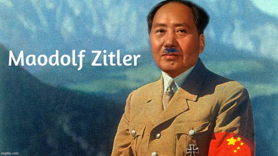 Maodolf Zitler (not mean't to spread or promote hate) | image tagged in mao zedong,adolf hitler | made w/ Imgflip meme maker