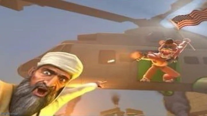 feddy killing osama | image tagged in feddy killing osama | made w/ Imgflip meme maker