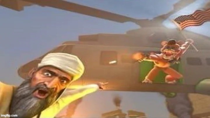 feddy killing osama | image tagged in feddy killing osama | made w/ Imgflip meme maker