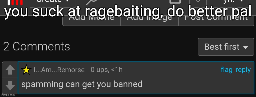 I don't think he knows I'm LadiesMan217 | you suck at ragebaiting, do better pal | made w/ Imgflip meme maker