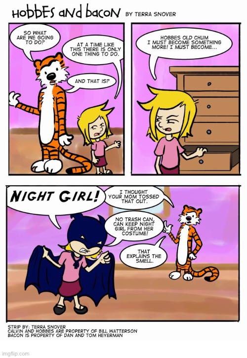 image tagged in calvin and hobbes,hobbes and bacon,tribute | made w/ Imgflip meme maker