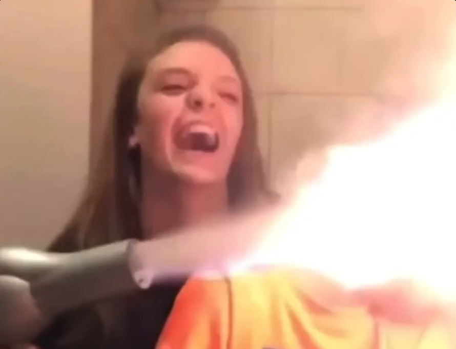 Flamethrower Girl Blank Meme Template