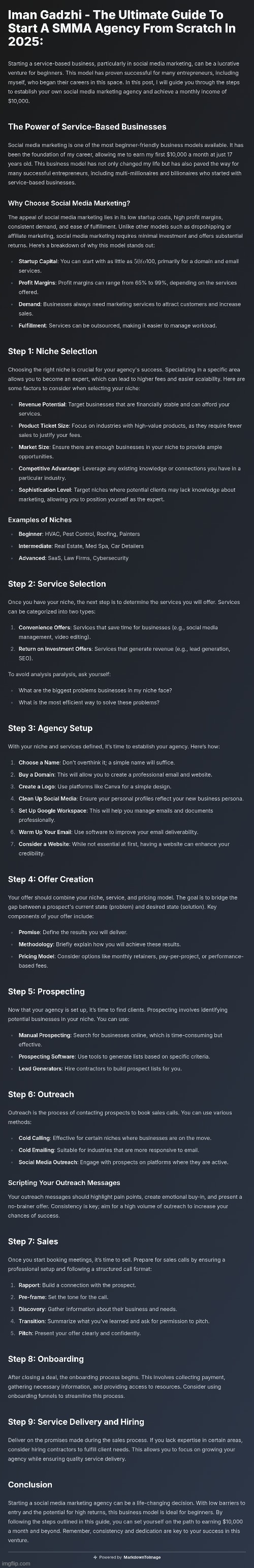 Iman Gadzhi - The Ultimate SMMA Agency Guide For 2025 :> | image tagged in simothefinlandized,digital marketing,iman gadzhi,infographic,tutorial | made w/ Imgflip meme maker