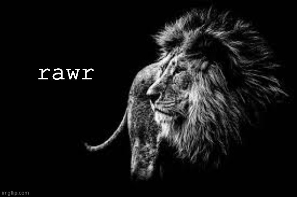 Blank lion template | rawr | image tagged in blank lion template | made w/ Imgflip meme maker
