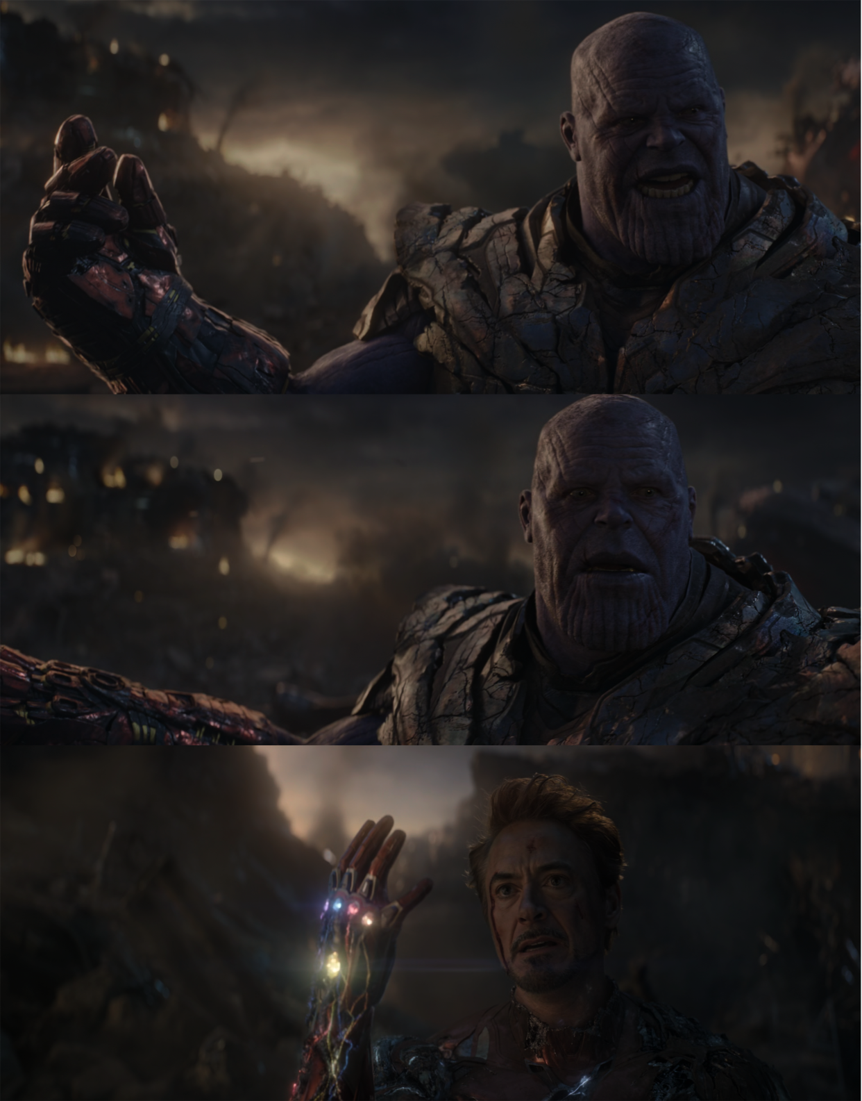 Iron Man & Thanos V2 - Endgame Blank Meme Template