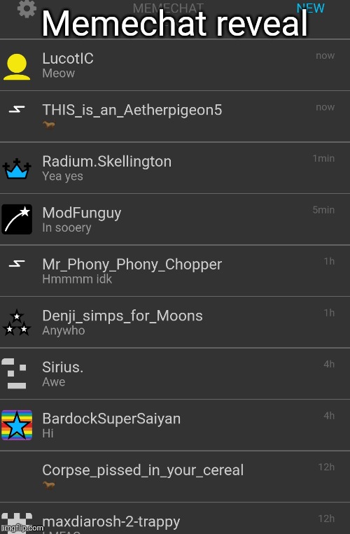 . | Memechat reveal | made w/ Imgflip meme maker