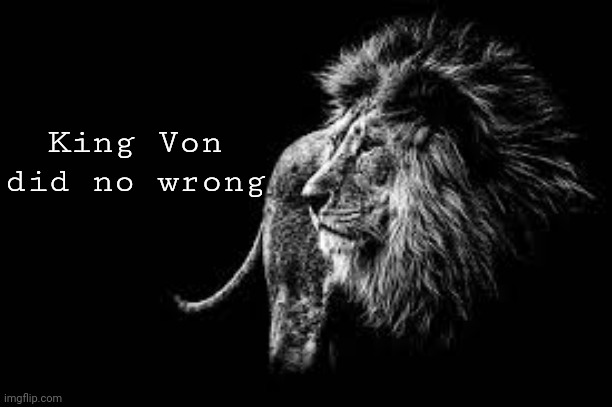 Blank lion template | King Von did no wrong | image tagged in blank lion template | made w/ Imgflip meme maker