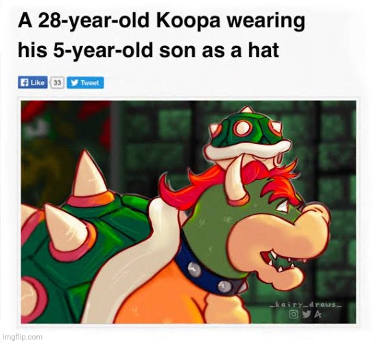 Since when are Bowser and Bowser Jr's age revealed? | made w/ Imgflip meme maker