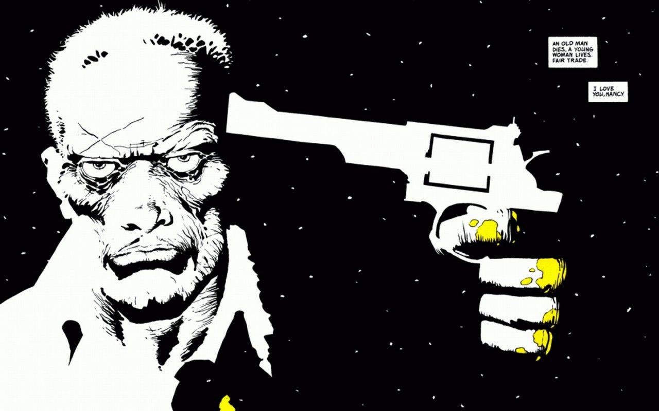 Sin City - An old man dies, a young woman lives. Fair trade. Blank Meme Template