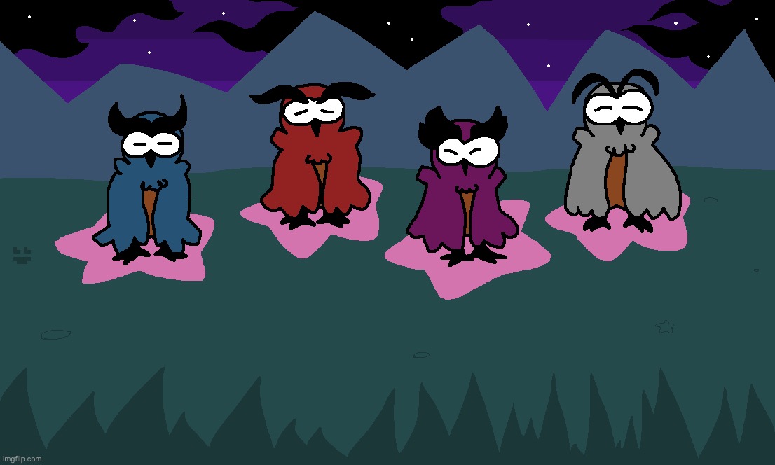 Four magic owls | made w/ Imgflip meme maker
