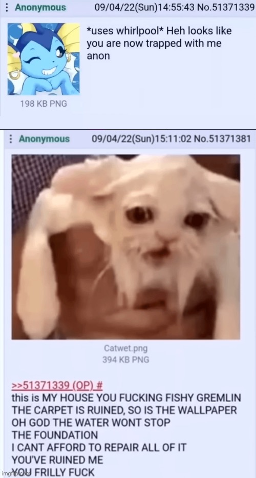 Vaporeon ruins house | made w/ Imgflip meme maker