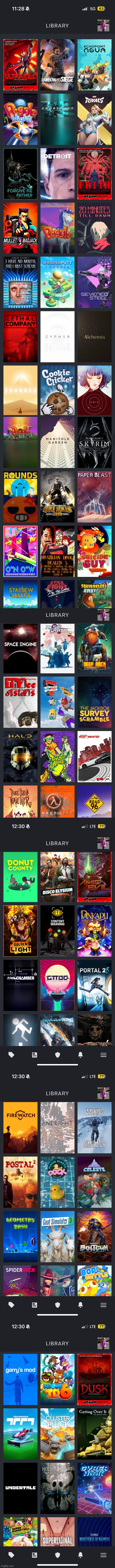 Like my complete steam library I got tired of editing | made w/ Imgflip meme maker