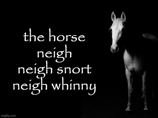 the horse neigh neigh snort neigh whinny | made w/ Imgflip meme maker
