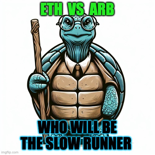 ETH | ETH  VS  ARB; WHO WILL BE THE SLOW RUNNER | image tagged in crypto,bitcoin | made w/ Imgflip meme maker