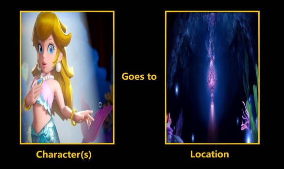 mermaid peach goes to blank underwater place Blank Meme Template