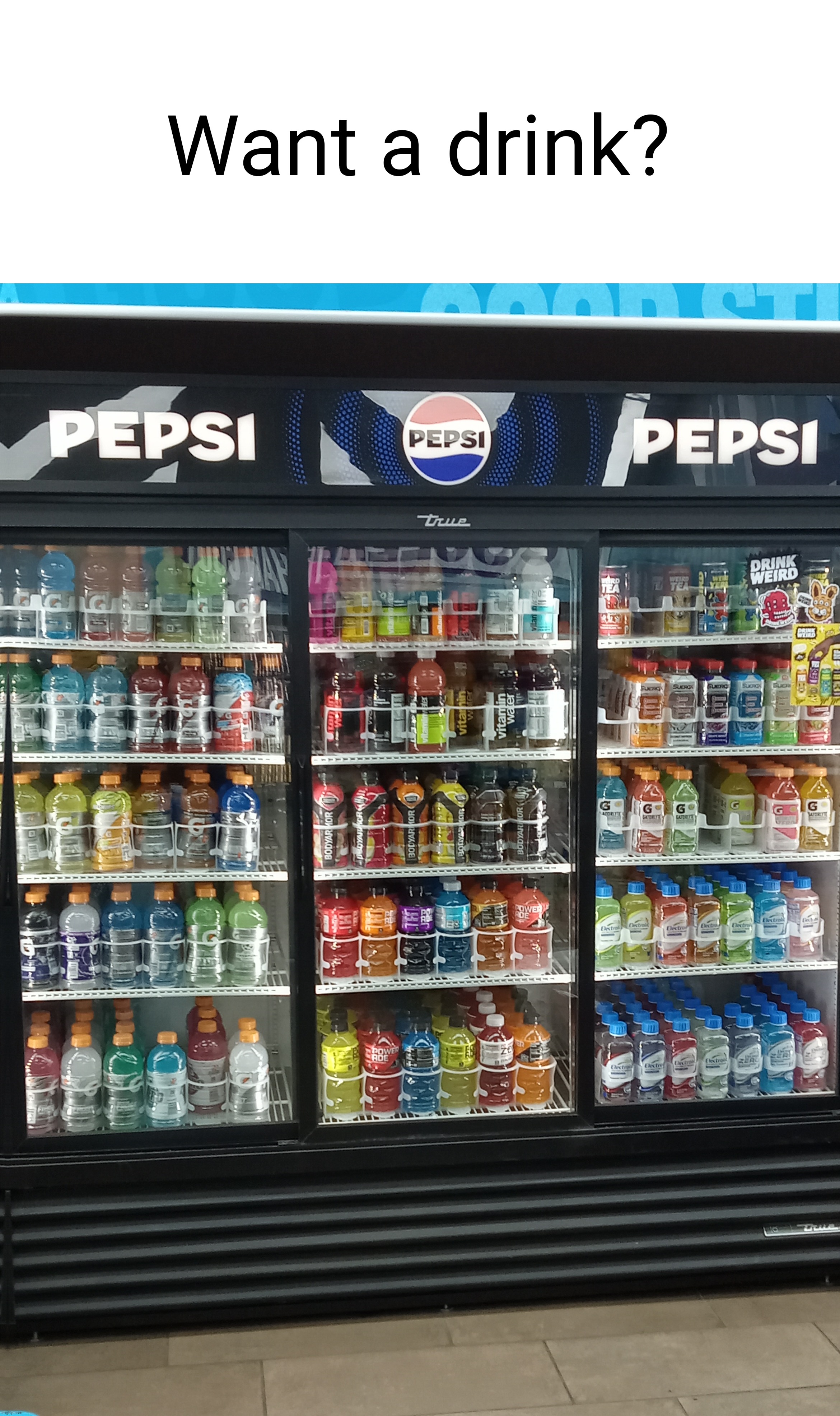 totally got pepsi | Want a drink? | image tagged in pepsi | made w/ Imgflip meme maker