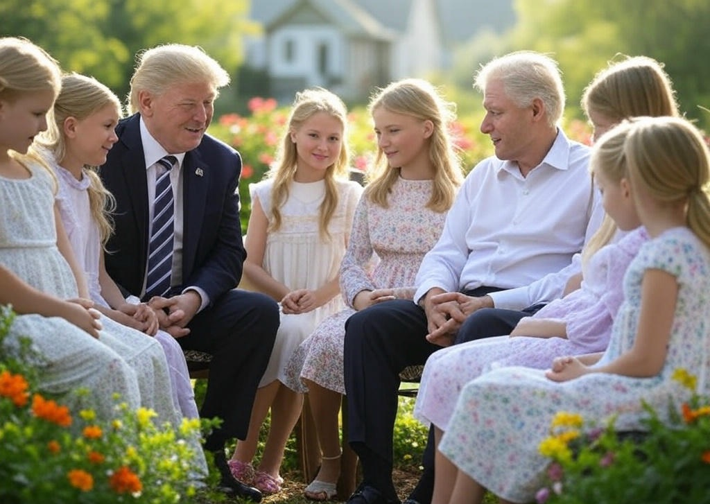 Donald Trump Bill Clinton blonde girls rape pedophiles Blank Meme Template