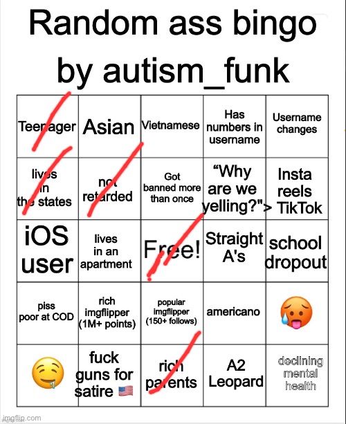 Random Ass Bingo, By Autism | image tagged in random ass bingo by autism | made w/ Imgflip meme maker