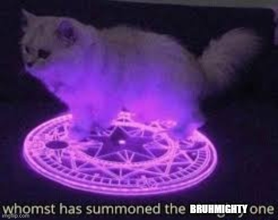 Whomst has summoned the almighty one | BRUHMIGHTY | image tagged in whomst has summoned the almighty one | made w/ Imgflip meme maker