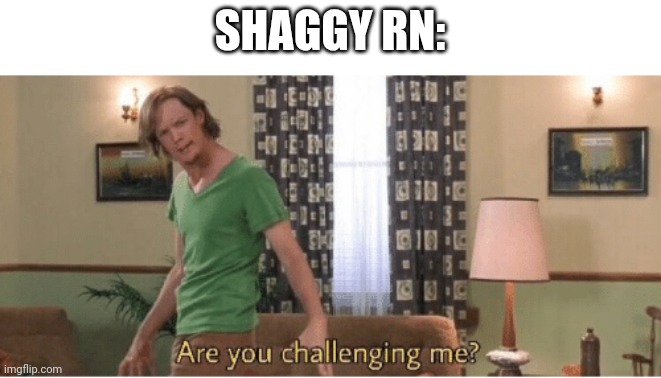 are you challenging me | SHAGGY RN: | image tagged in are you challenging me | made w/ Imgflip meme maker