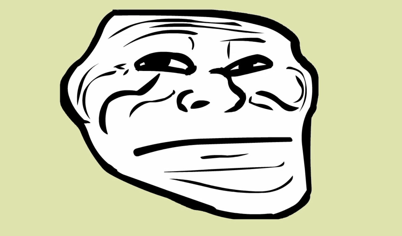 Bored Trollface with background Blank Meme Template