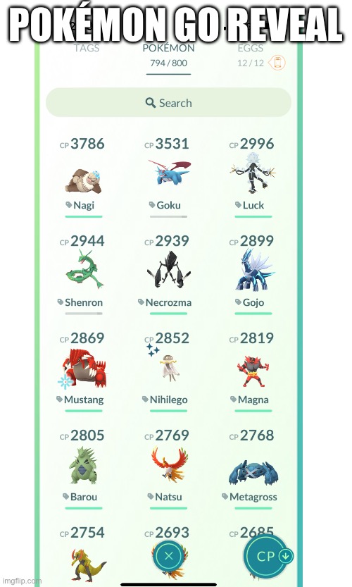 POKÉMON GO REVEAL | made w/ Imgflip meme maker