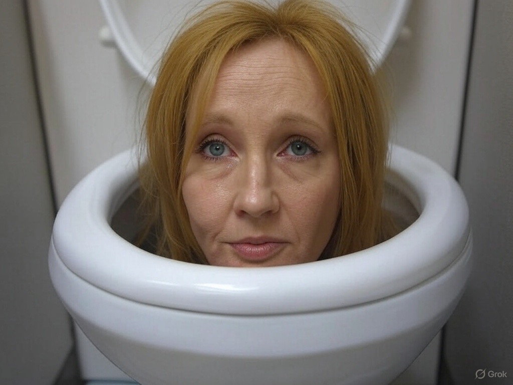 Rowling in a toilet cubicle Blank Meme Template